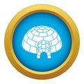 Alaska igloo icon blue vector isolated Royalty Free Stock Photo