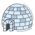 Alaska igloo icon color outline vector