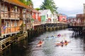 Alaska Kayaking Creek Street with Seals Royalty Free Stock Photo