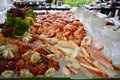 Alaska King Crab, Seafood buffet line in hotel. Royalty Free Stock Photo