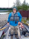 Alaska - Man Ready to Fish the Upper Kenai River Royalty Free Stock Photo