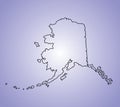 Alaska map contour. Royalty Free Stock Photo