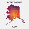 Alaska map in geometric polygonal,mosaic style.
