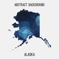 Alaska map in geometric polygonal,mosaic style.