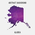 Alaska map in geometric polygonal,mosaic style.