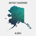 Alaska map in geometric polygonal,mosaic style.