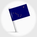 Alaska map pin flag. 3D realistic vector illustration Royalty Free Stock Photo