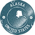 Alaska map vintage stamp. Royalty Free Stock Photo