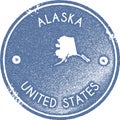 Alaska map vintage stamp. Royalty Free Stock Photo