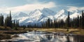 Alaska mountain range wilderness nature landscape snowy mountains wallpaper Royalty Free Stock Photo