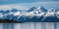 Alaska mountain range wilderness nature landscape snowy mountains wallpaper Royalty Free Stock Photo