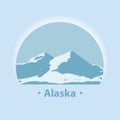 Alaska National Park.Symbol of the wild nature of the United States. logo vector illustration.