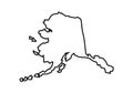 Alaska outline map state shape Royalty Free Stock Photo