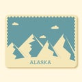 Alaska Park Stamp Or Poster Design In Beige And Blue