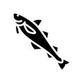 alaska pollock glyph icon vector illustration