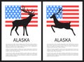 Alaska Deer and Text Sample on Vector Illustration