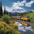Ai Generated illustration Wildlife Concept of Alaska Railroad Scenic Trips