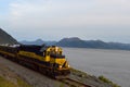 Alaska Railroad train along the Turnagain Arm