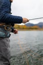 Alaska fly fisherman Royalty Free Stock Photo