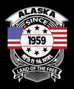 Alaska retro badge state slogan