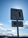 Alaska road sign on Glenn Highway