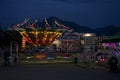 Alaska State Fair at night.