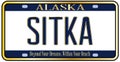 Alaska State License Plate Mockup With The City Sitka