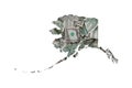 Alaska State Map, Crumpled Dollars, Waste of Money Concept