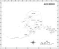 Alaska state outline administrative and political vector map in black and white Royalty Free Stock Photo