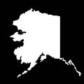 Alaska State Outline Vector Minimalist White on Black Design Royalty Free Stock Photo