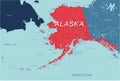 Alaska State Political map of the United States