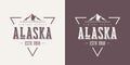 Alaska state textured vintage vector t-shirt and apparel design, typography, print, logo, poster. Royalty Free Stock Photo