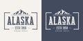 Alaska state textured vintage vector t-shirt and apparel design, Royalty Free Stock Photo