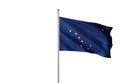 Alaska state of United States isolated white background flag waving realistic 3d illustration Royalty Free Stock Photo