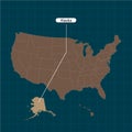 Alaska. States of America territory on dark background. Separate state. Vector illustration