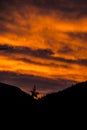 A colorful sunset drifts over the mountains in Alaska. Royalty Free Stock Photo