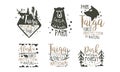 Alaska and Taiga National Park Labels Vector Set