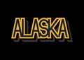 Alaska text with blue and yellow typography design elements