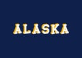 Alaska text with 3d isometric effect