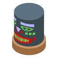 Alaska totem icon isometric vector. Island tiki mask Royalty Free Stock Photo