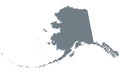 Alaska US state silhouette map