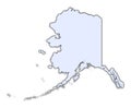 Alaska (USA) light blue map