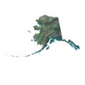 Alaska Vector Map Realistic Landsat Satellite Style Illustration Royalty Free Stock Photo