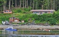 Alaska - Waterfront House Shelter Island Royalty Free Stock Photo