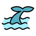 Alaska whale icon vector flat