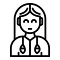 Alaska woman icon outline vector. Winter eskimo