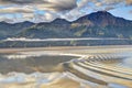 Alaskan Bore Tide Bathed in Golden Lights