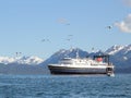 Alaskan ferry in the Kachemak Bay Royalty Free Stock Photo