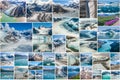 Alaskan glaciers collage Royalty Free Stock Photo