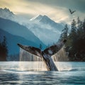 Alaskan Humpback Whale Tail near au